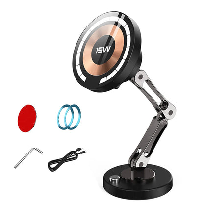 Magnetic Phone Mount with 15W Wireless Charging for iPhone Android Devices