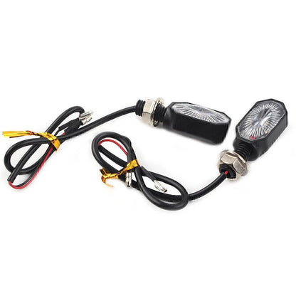 2Pcs Mini Motorcycle 12V LED Turn Signal Blinker Amber Light Indicator Dirt Bike