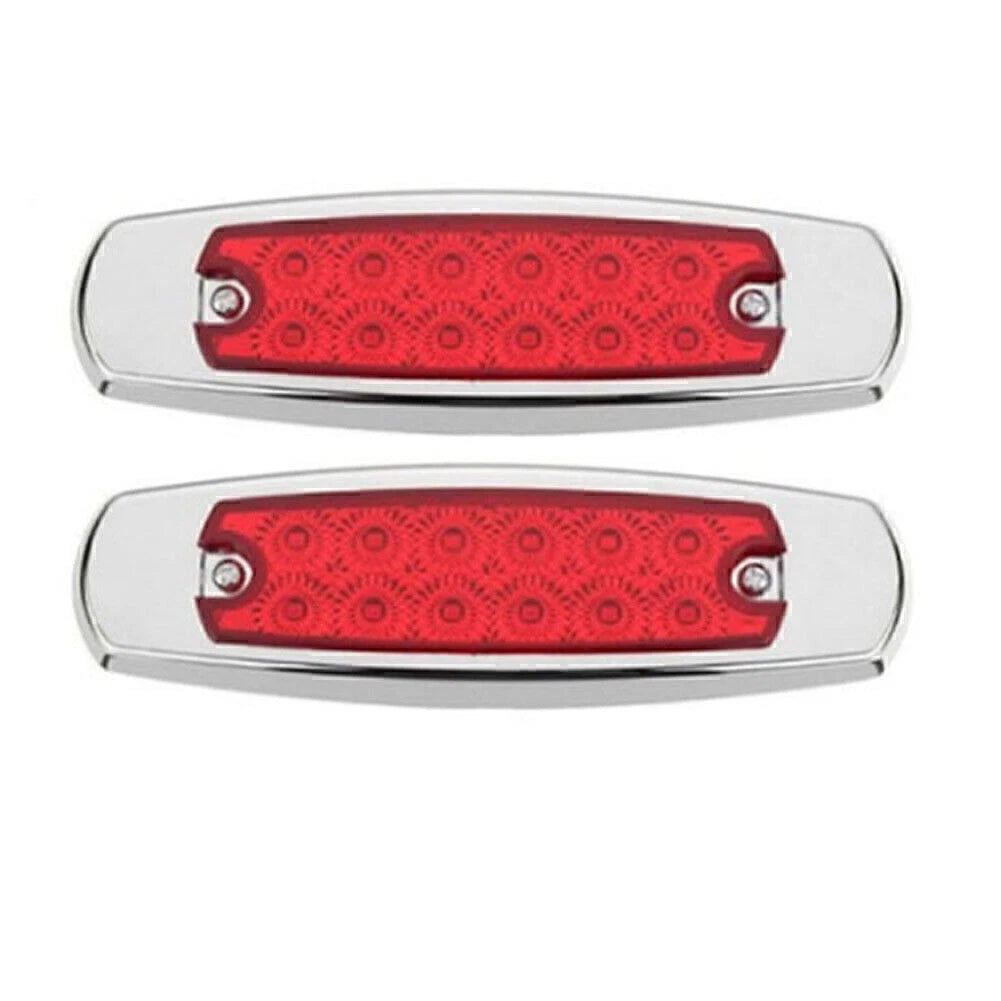 2X 12LED Sealed Side Marker Clearance Light for Trailer (Red)