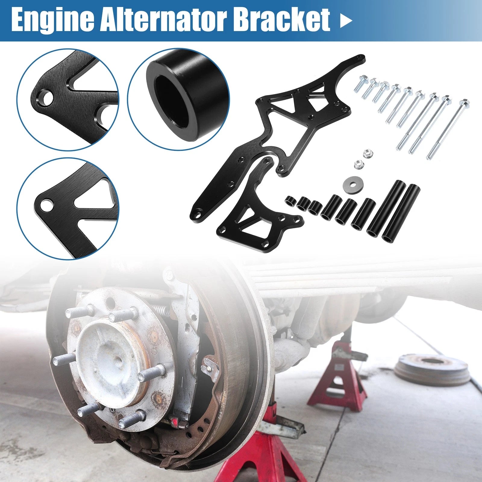 Engine Serpentine Alternator Bracket Replacement Set for Chevrolet LS1 LS2 LS3 (1970–2017)