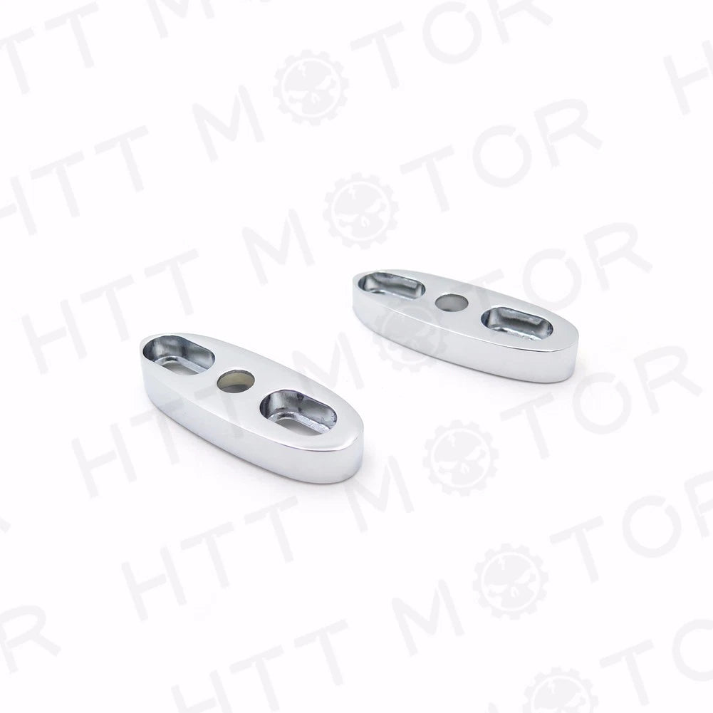 Chrome Motorcycle Mirror Block Off Plates for Universal Models (2.5" x 1")