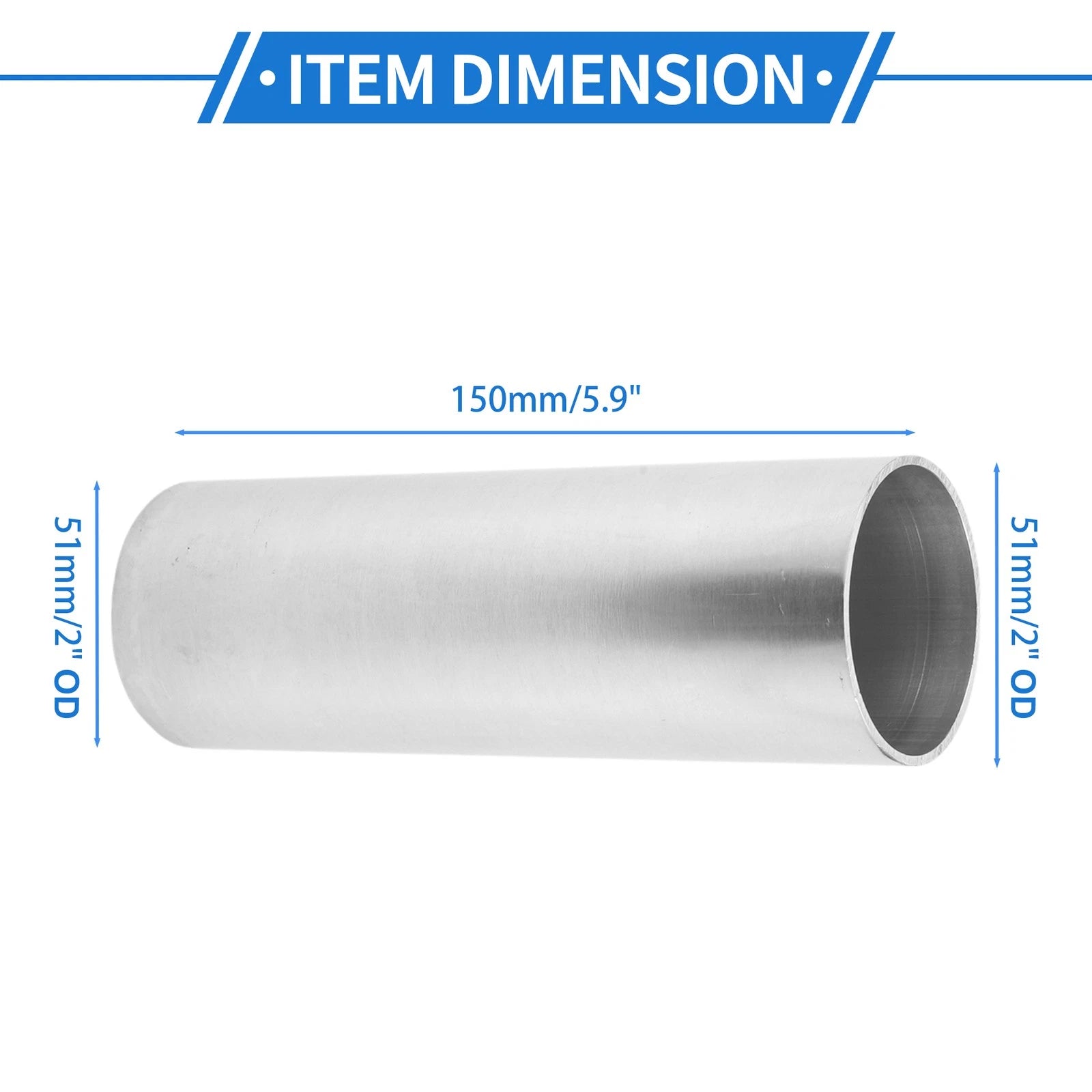 2" OD Straight Intercooler Pipe for Universal Applications (6061 Aluminum)