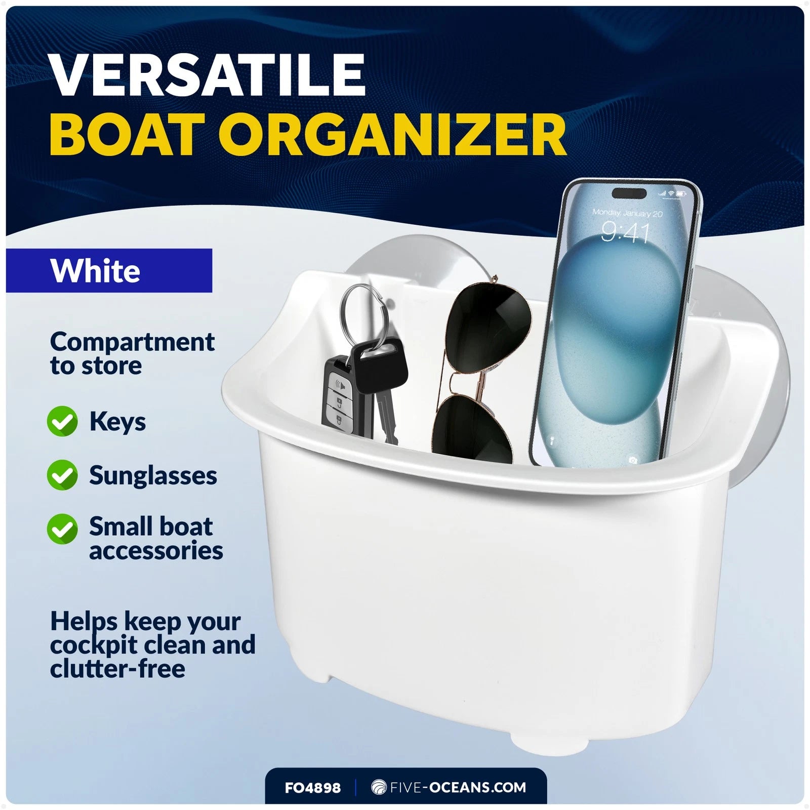 Boat Caddy Organizer Suction Cups for Five Oceans (FO4898)