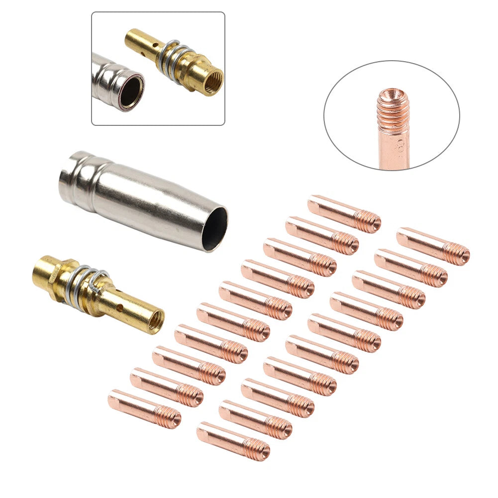 22pcs Mig Welding Gun Tip Kit for MB 15AK MIG125 MIG135