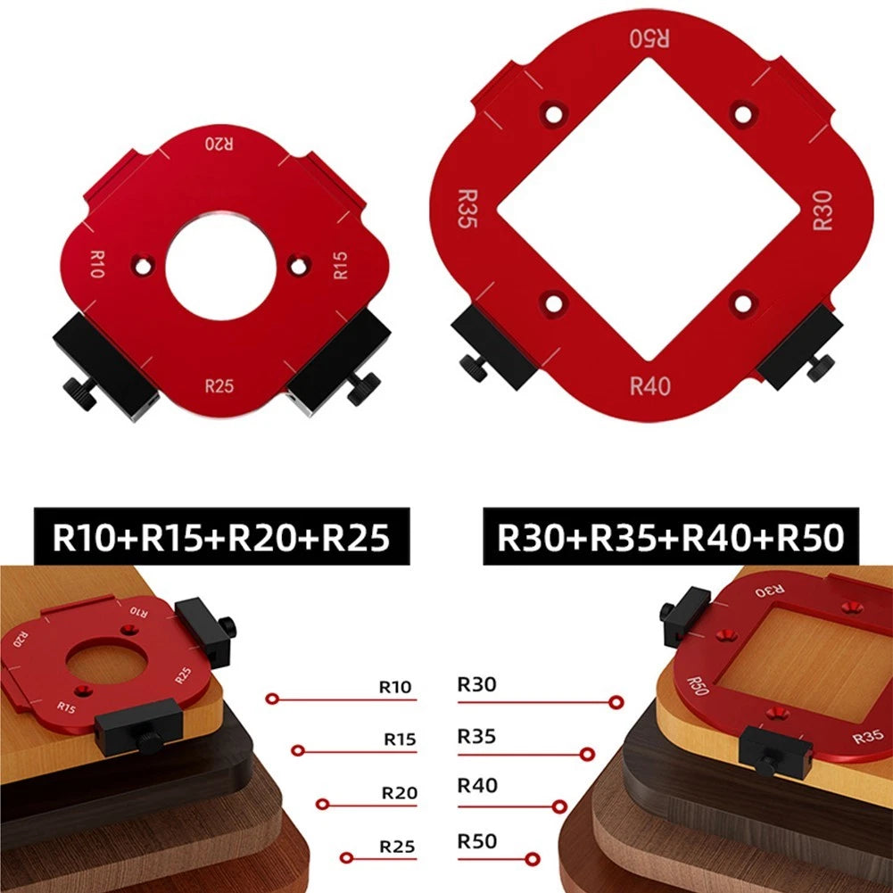 Precision Aluminum Router Template for Wood Plate Corner Shaping