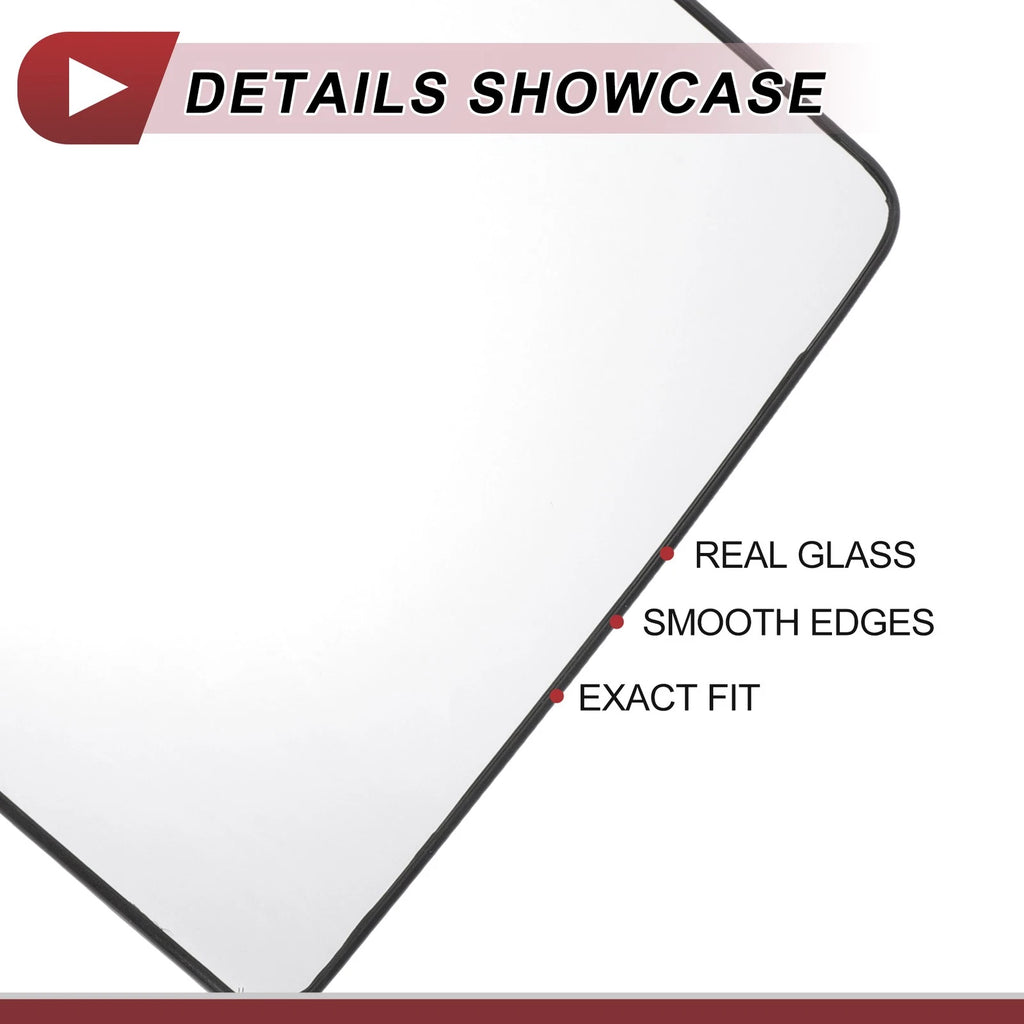 Heated Left Driver Side Tow Mirror Glass Replacement for Ford F250 (2017–2024)