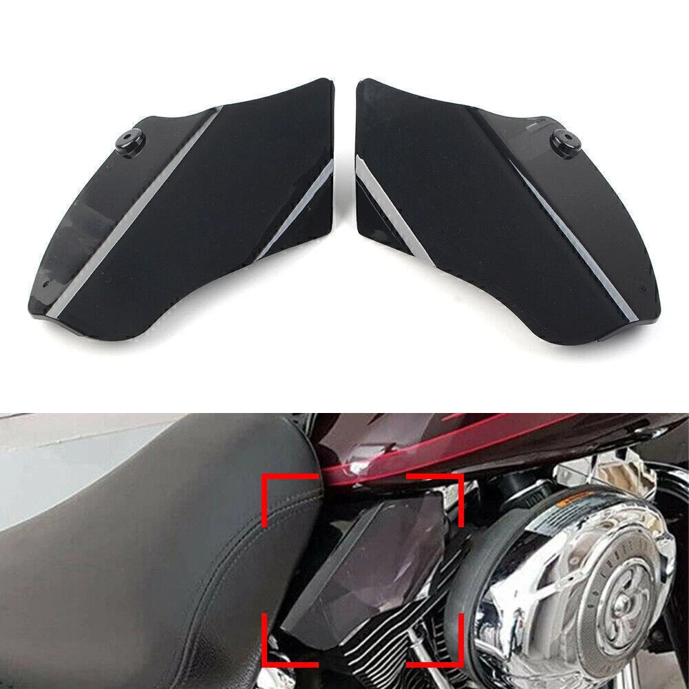 2x Saddle Shields Heat Deflector Fit For Harley Softail Fatboy FLSTF 2000-2017