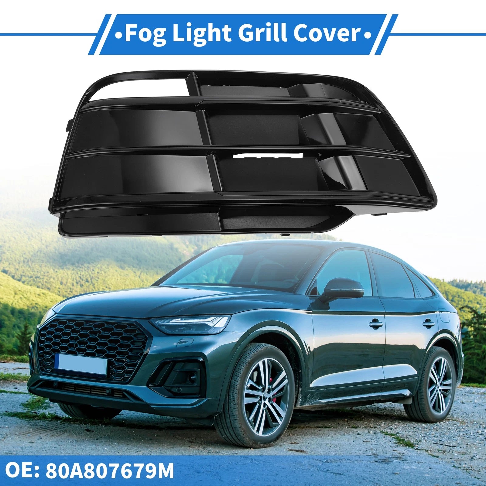 Front Right Fog Light Grill Replacement for Audi Q5 SQ5 (2018–2022)