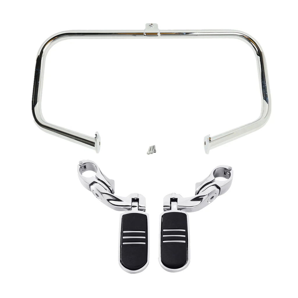 Chrome/Black Engine Guard Crash Bar for Harley Touring FL (1997–2008)