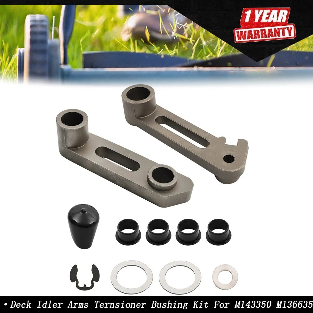 Deck Idler Arms Tensioner & Bushing Rebuild Kit for John Deere (M143350, M136635)