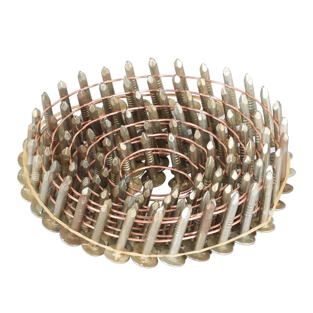7200 Pcs 3/8" Head Diameter Galvanized Coil Roofing Nail (15 Degree)