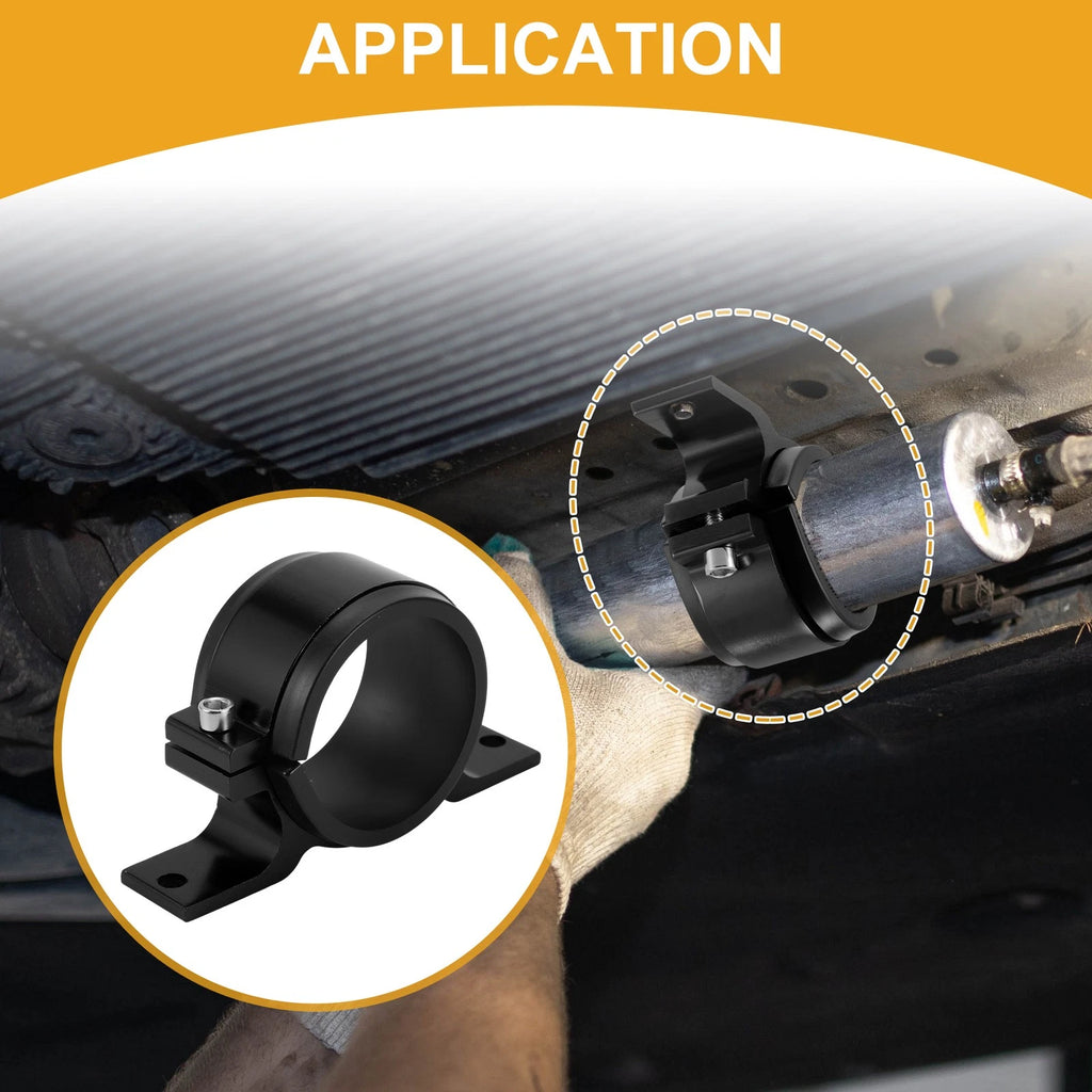 Fuel Filter Mounting Bracket for Universal Applications (58mm) - Aluminum Black