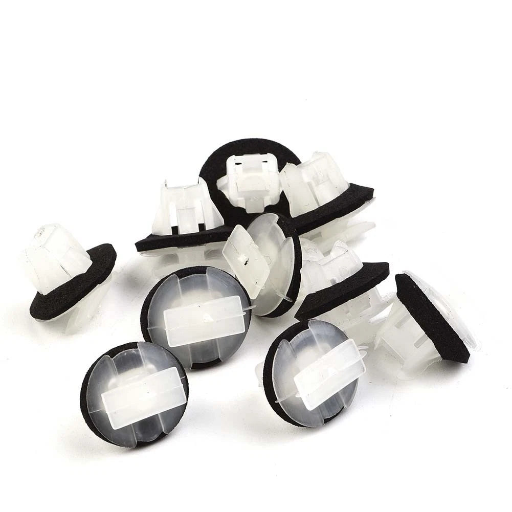 10pcs Moulding Clips for Car Side Sill (White & Black)