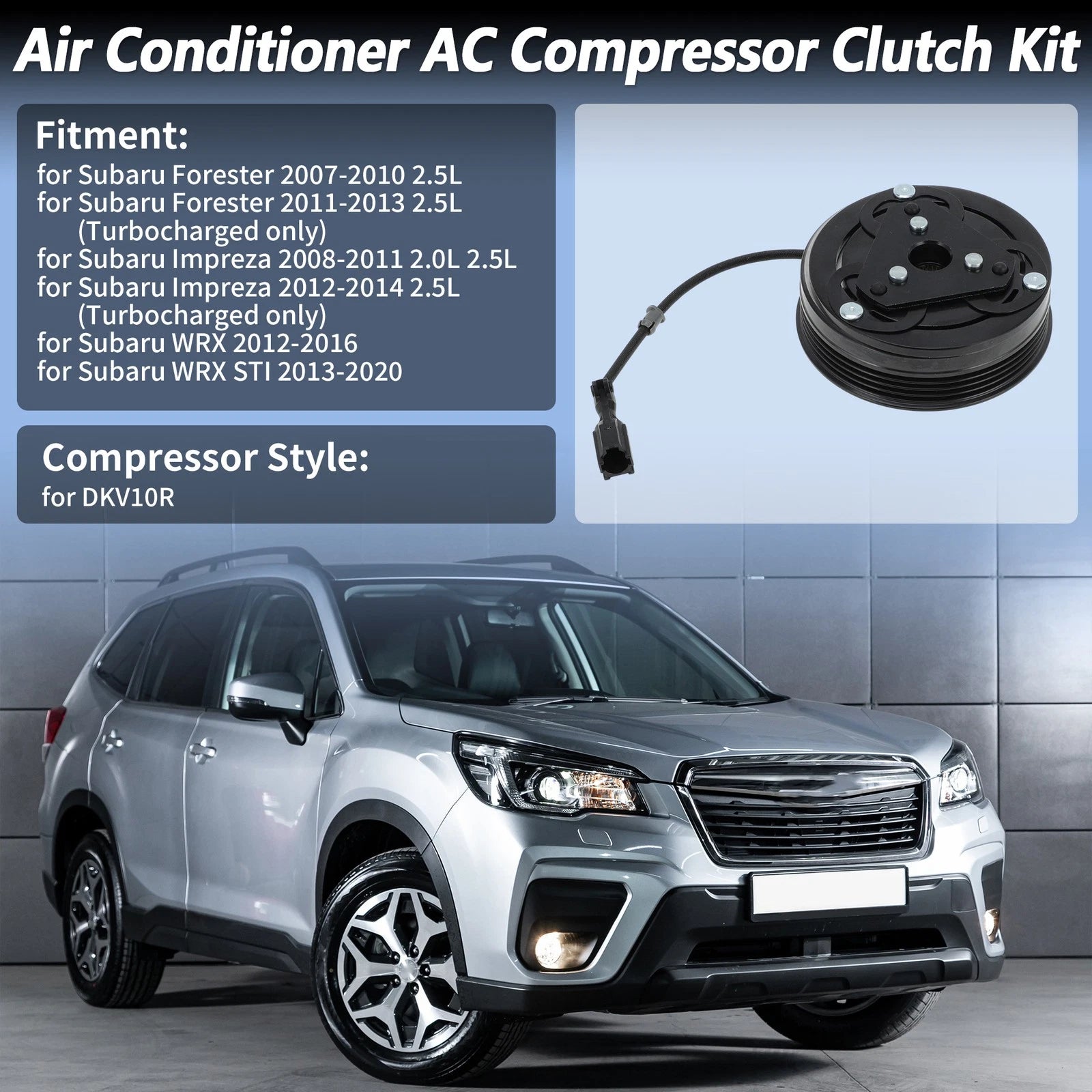 Air Conditioner AC Compressor Clutch Kit for Subaru Forester Impreza (2008–2018)