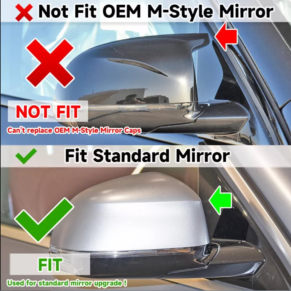 2X Carbon Look Mirror Cover Caps for BMW X3 X4 X5 X6 X7 (G01 G03 G06)