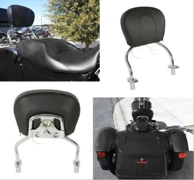 Chrome Detachable Sissy Bar Pad w/ Backrest for Harley FLRT FreeWheeler (2015–2025)