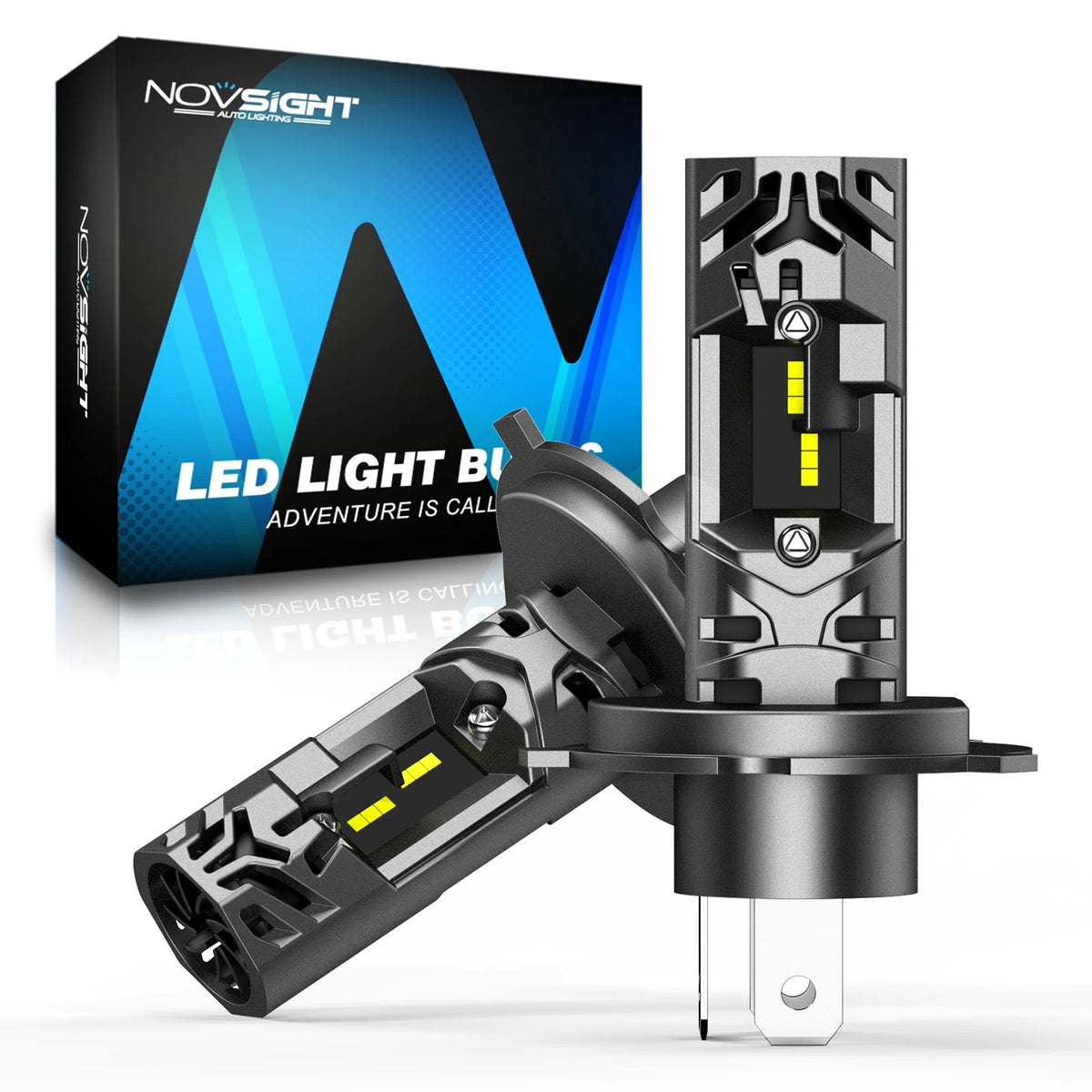 2X H4 9003 LED Headlight Bulbs Conversion Kit 120W Bright White 6500K for