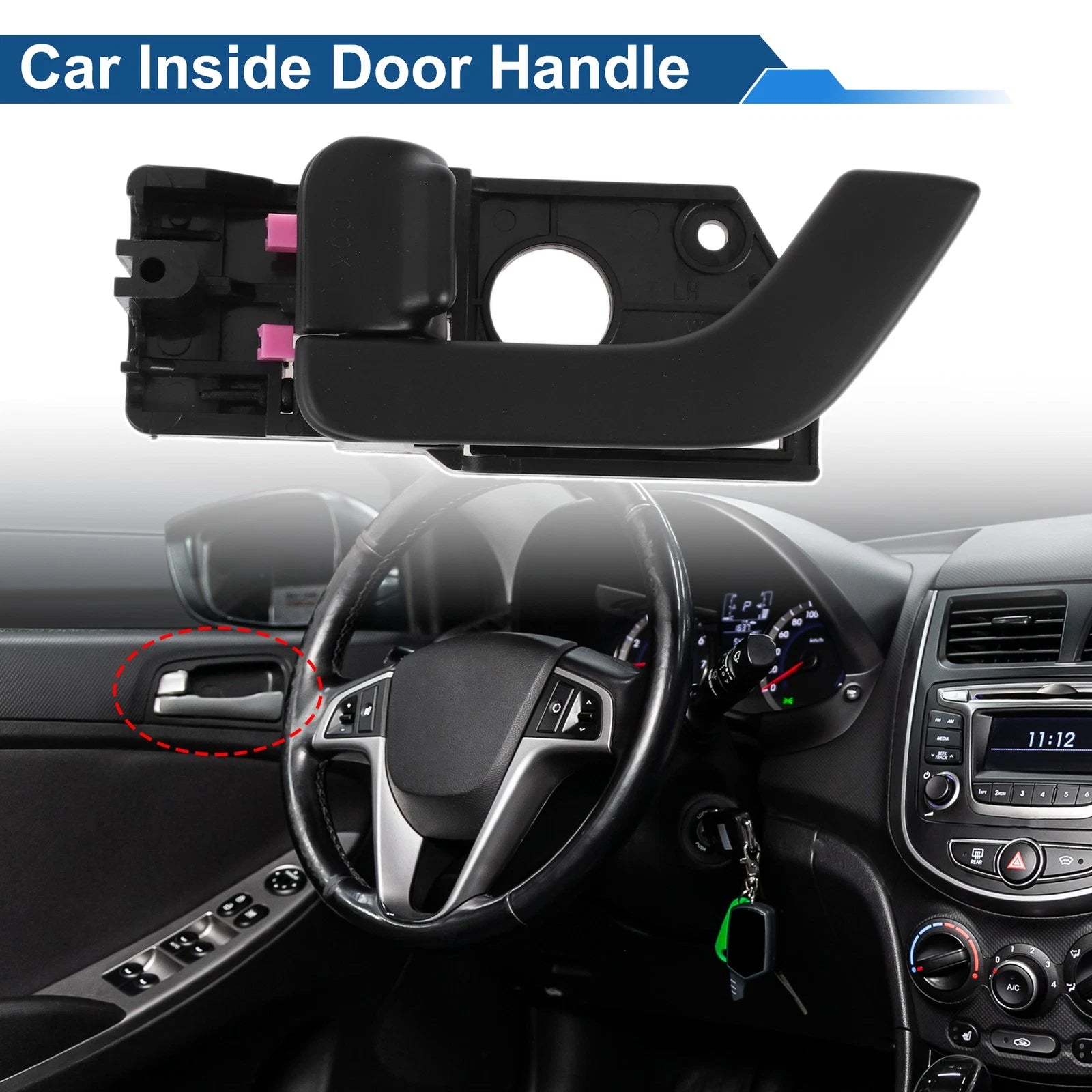 Front Passenger Side Interior Door Handle Replacement for Hyundai Tiburon (2005–2008)