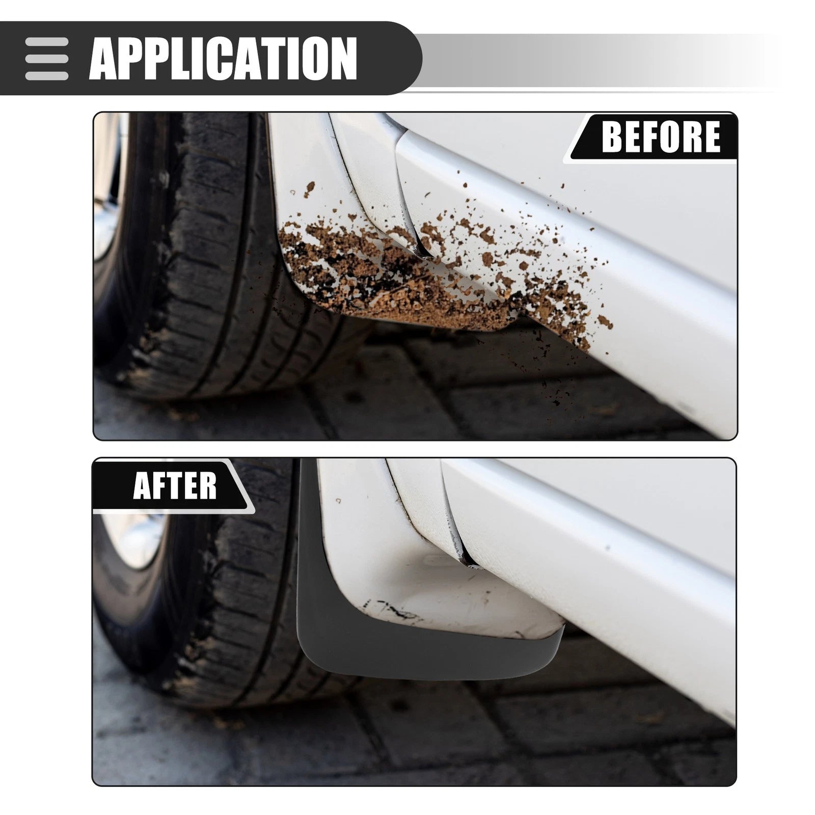 Car Mud Flaps Splash Guards Front Set with Screws for Ford Edge SE (2019–2022)