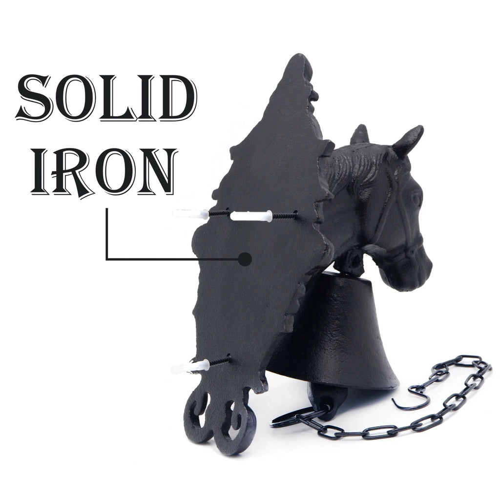Horse Head Dinner Bell for Ranch House Front Door