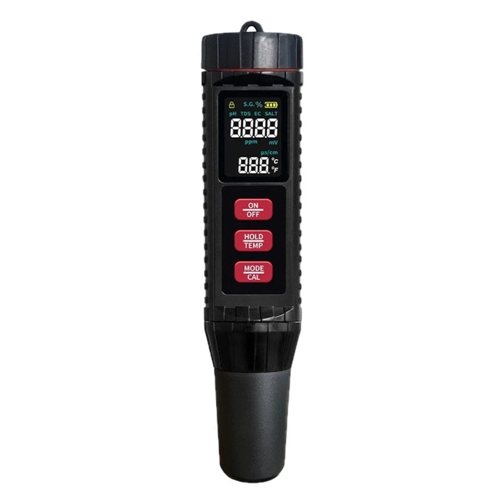 7-in-1 Water Quality Test Pen - pH Meter, Salt Concentration, ORP, Temp