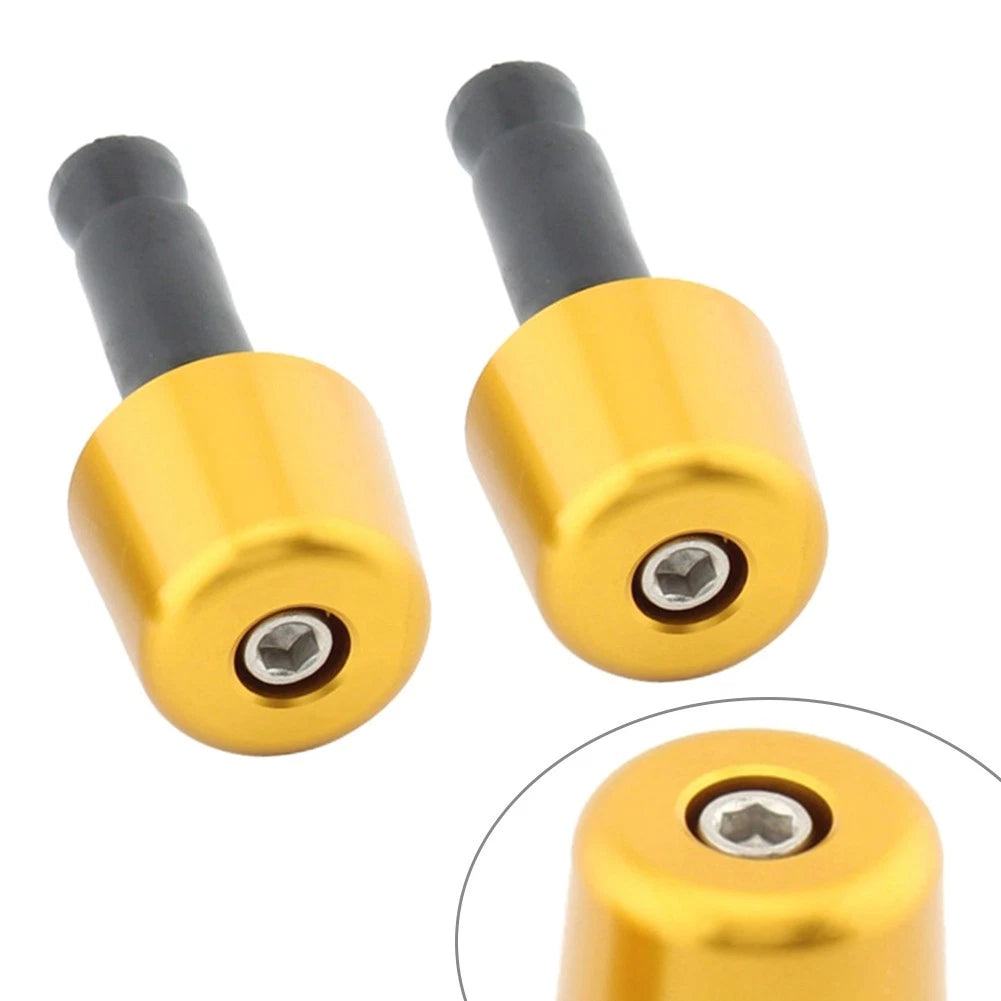 Handlebar Grips & End Caps for Universal Motorcycle (1in/25.4mm) Gold