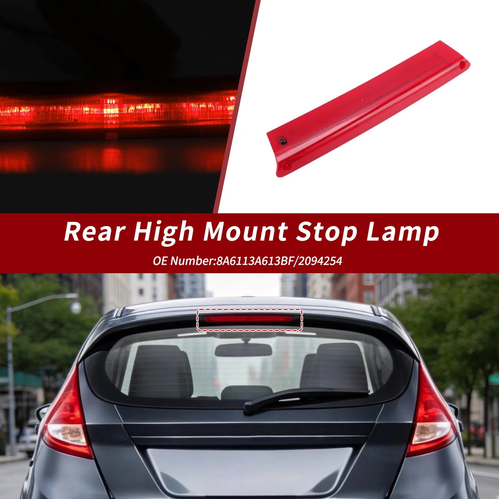 LED Third Brake Light for Ford Fiesta (2012–2019) 8A6113A613BF