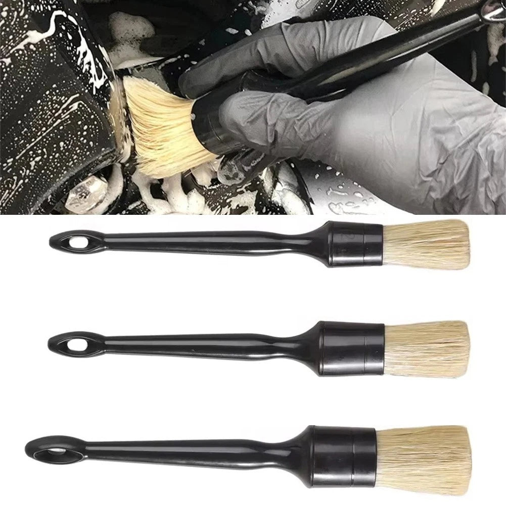 3X Car Cleaning Brushes for Interior Dashboard Vents Wheels Rims