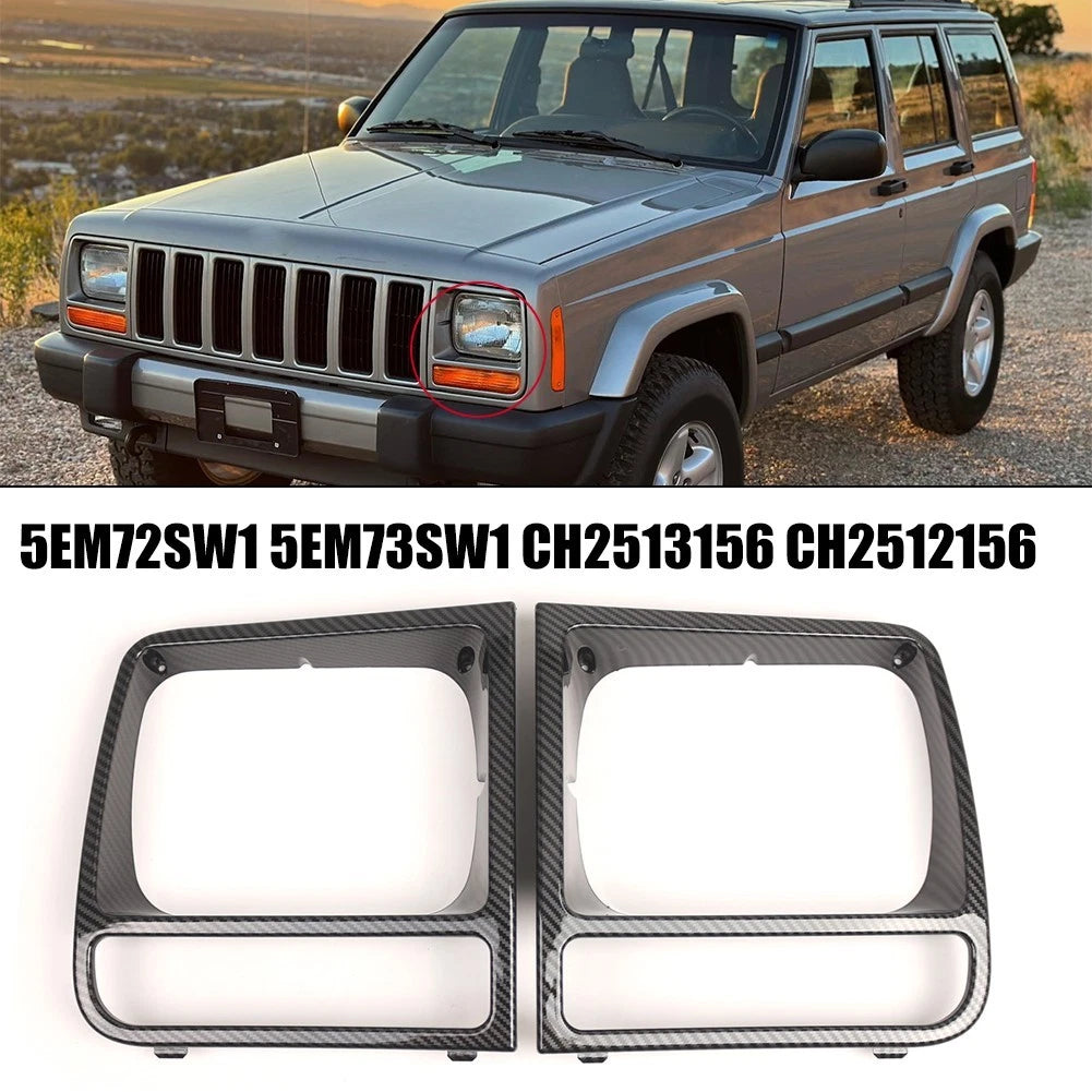 Headlight Bezel for Jeep Cherokee (1997–2001) ABS Carbon Style