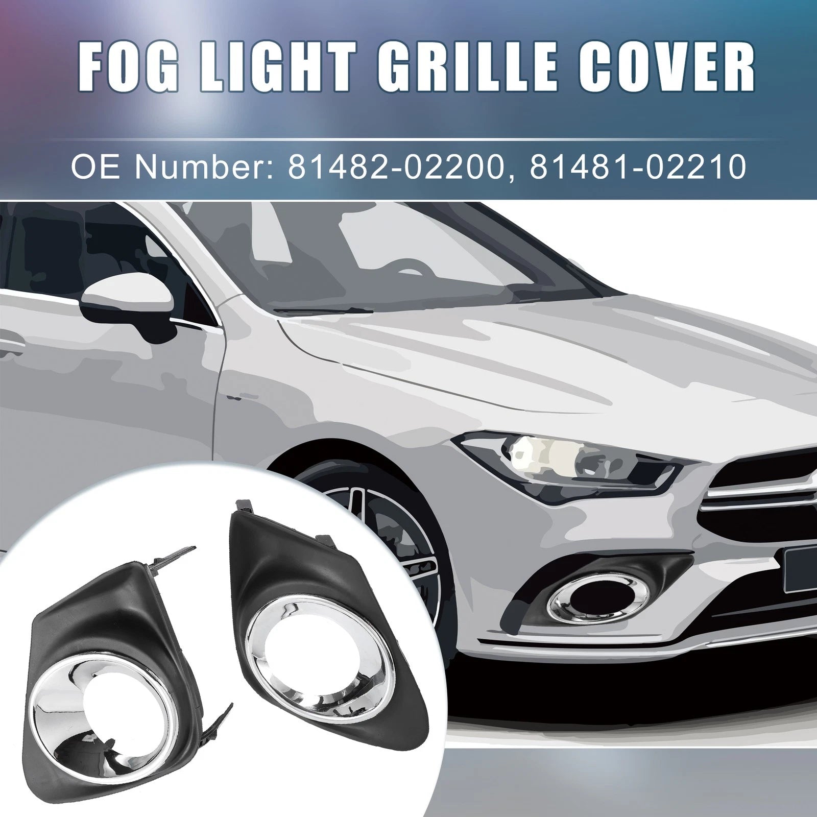 Fog Light Grille Cover Pair Left Right Replacement for Toyota (2007–2008)