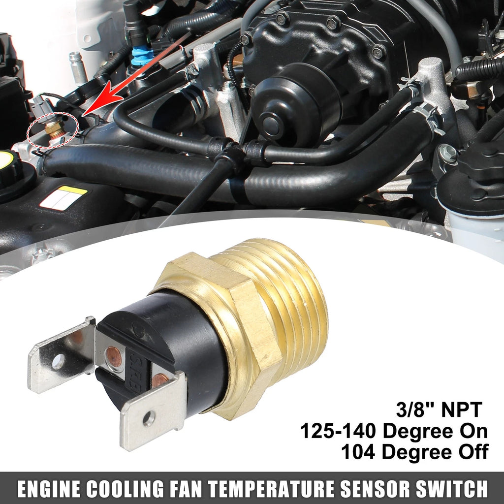 Radiator Sensor Switch for Car (125-140 Degrees, 3/8'' NPT)