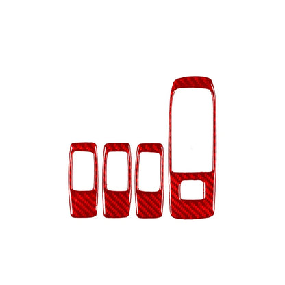 Carbon Fiber Red Window Lift Switch Panel Cover Trim for Ford Ranger (2015–2022)