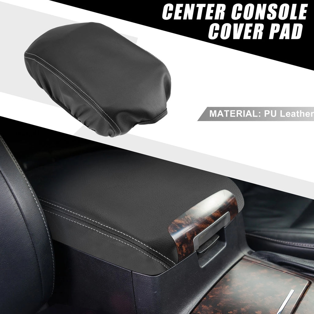 Center Console Seat Armrest Cover for Dodge Charger 2011–2023 Black Gray