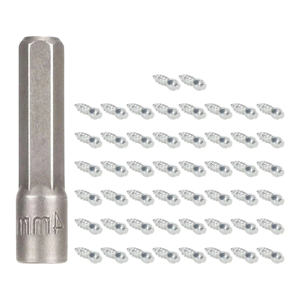50PC Snow Spikes with Installation Tool for Tires (4x12mm, 4x9mm)