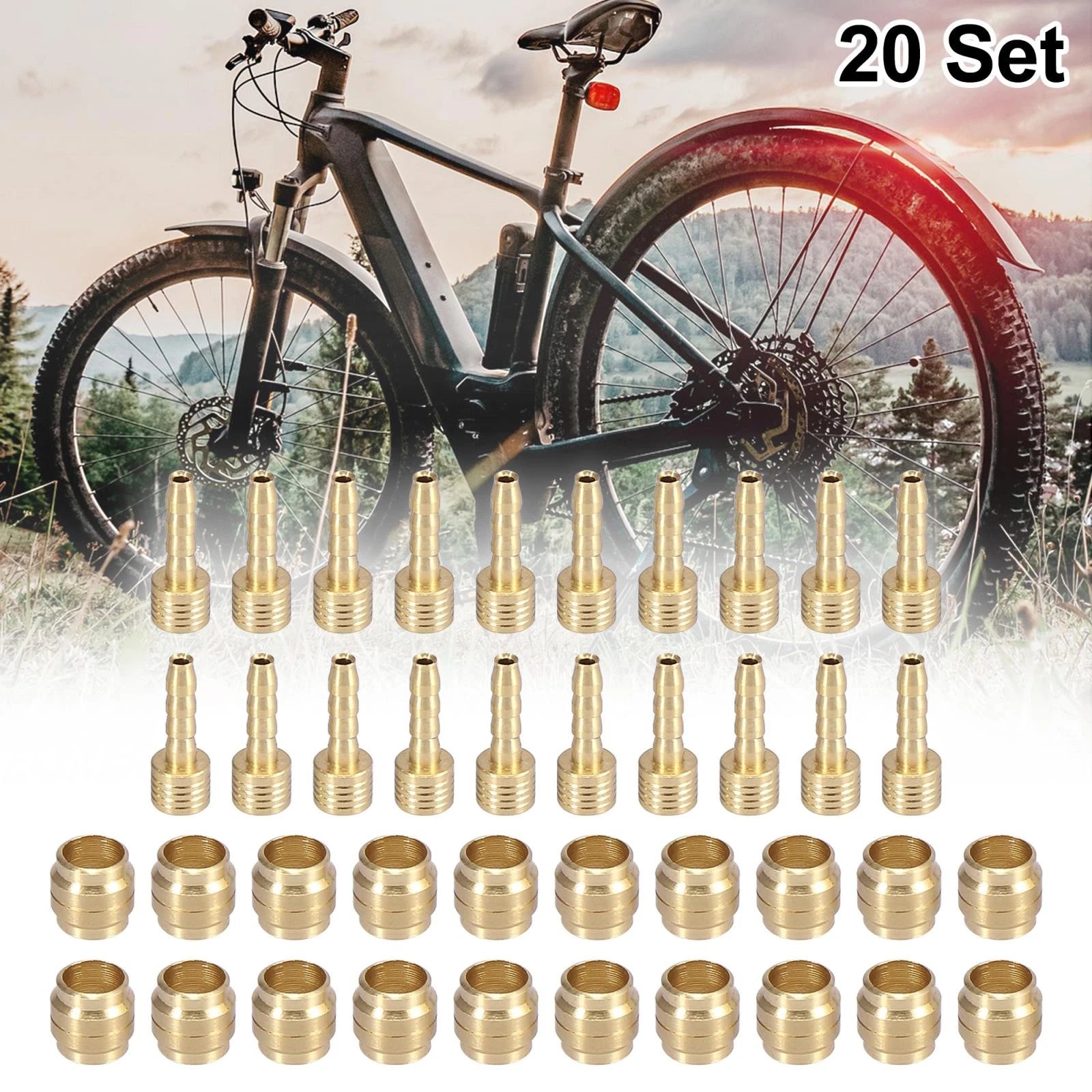 Brake Hose Olive Insert Kit 33g Metal for Magura Bicycle (20 Sets)