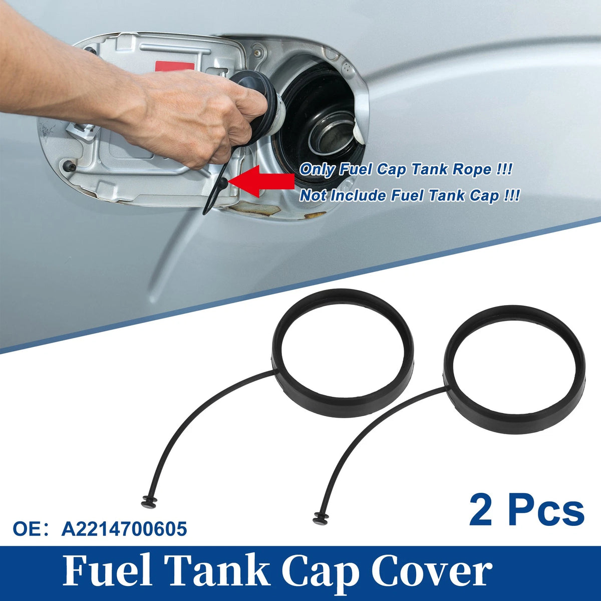 2 Pcs Fuel Tank Cap Tether Rope for Mercedes-Benz C230 (2008–2015)