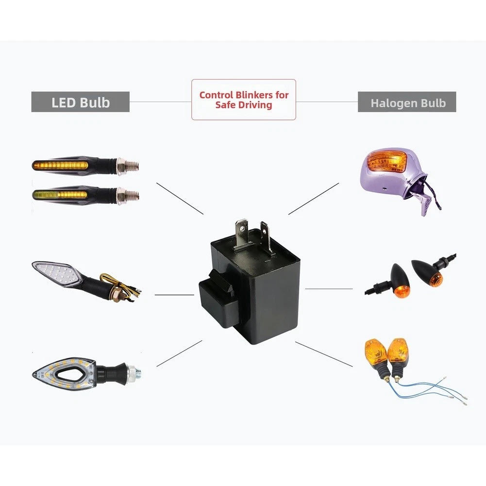 LED Flasher Relay for 2 Pin Connector 8W-100W Load