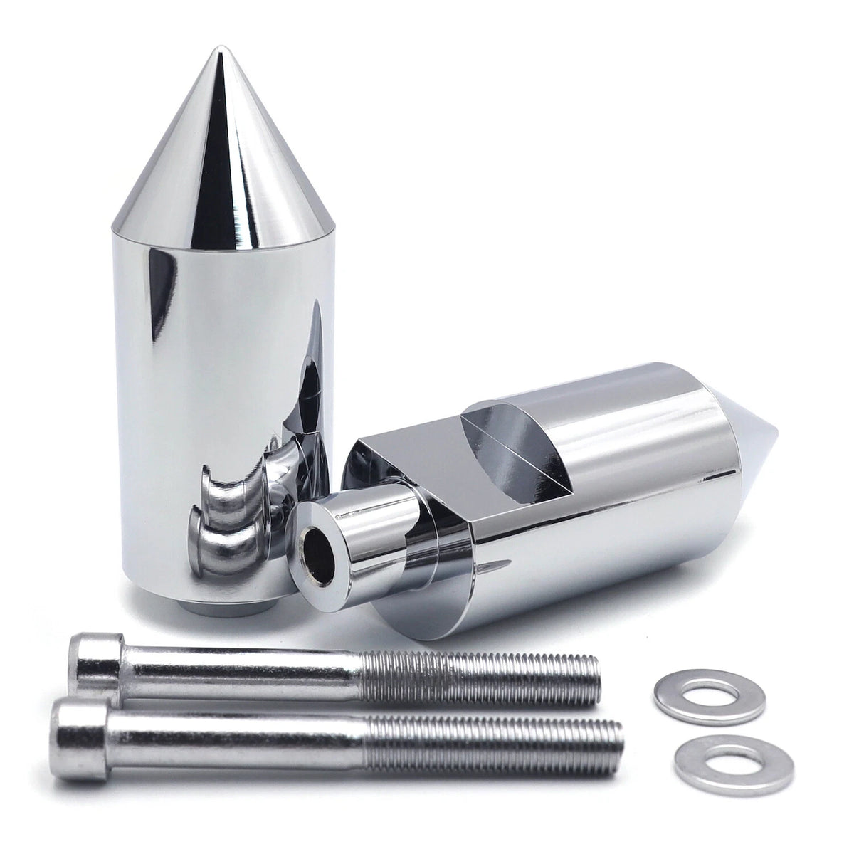 Chrome Spike Frame Sliders for Suzuki GSXR 1000 (2005–2006)