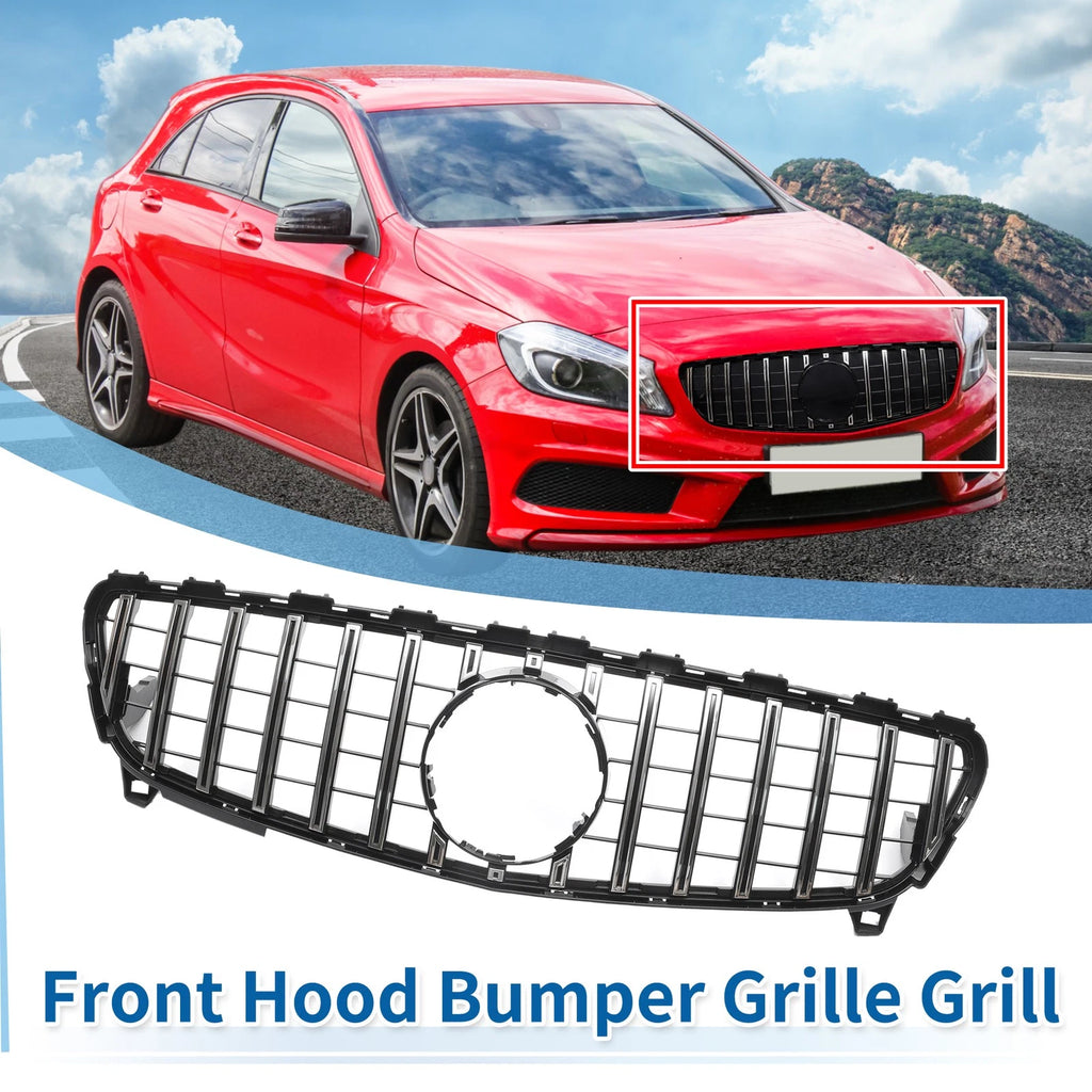 Front Upper Bumper Grille Grill Replacement for Mercedes-Benz A-Class (2013–2018)