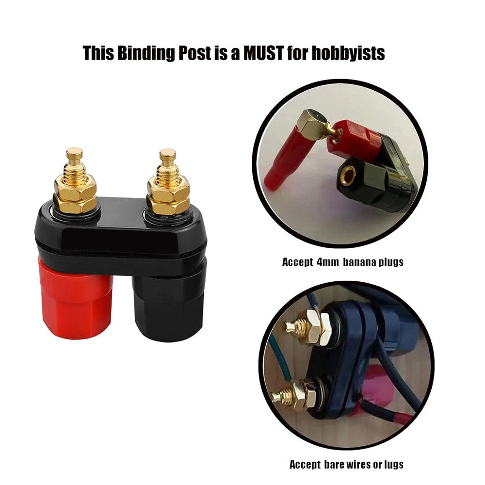10 Pcs Speaker Amplifier Terminal Binding Post Dual 2-way Plug Connector Kit