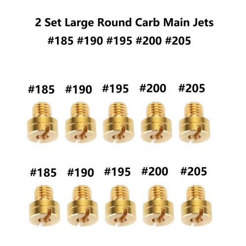 10pcs Carb Main Jet Kit #185 190 195 200 205 for Mikuni N100/604