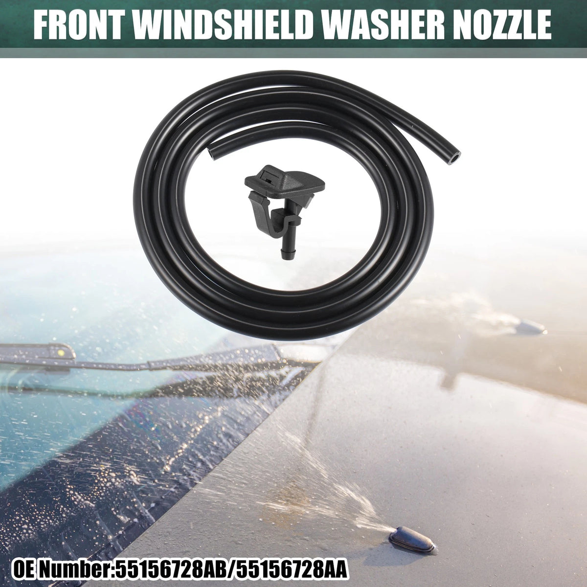 Set of 1 Windshield Washer Nozzle for Jeep (No. 55156728AB)