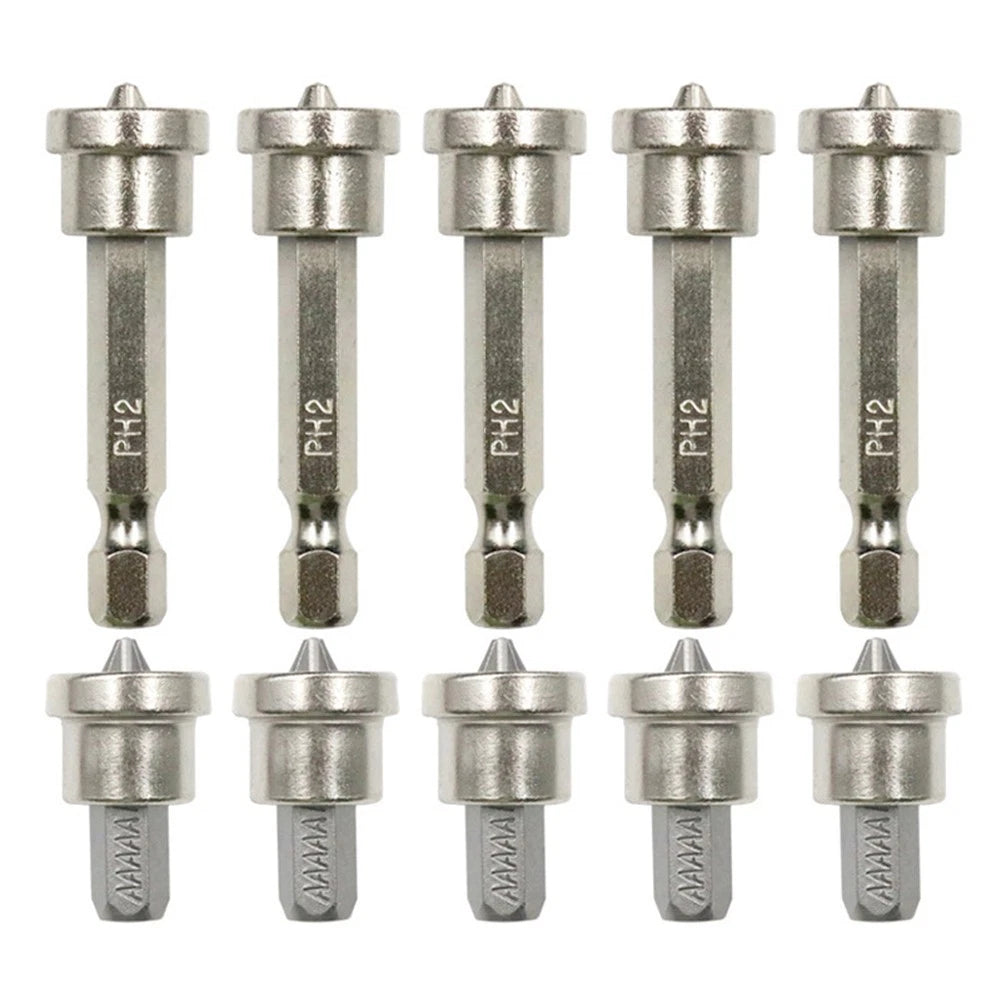 10PCS Depth Stop Plaster Screws PH2 Hex Shank 25+50mm for