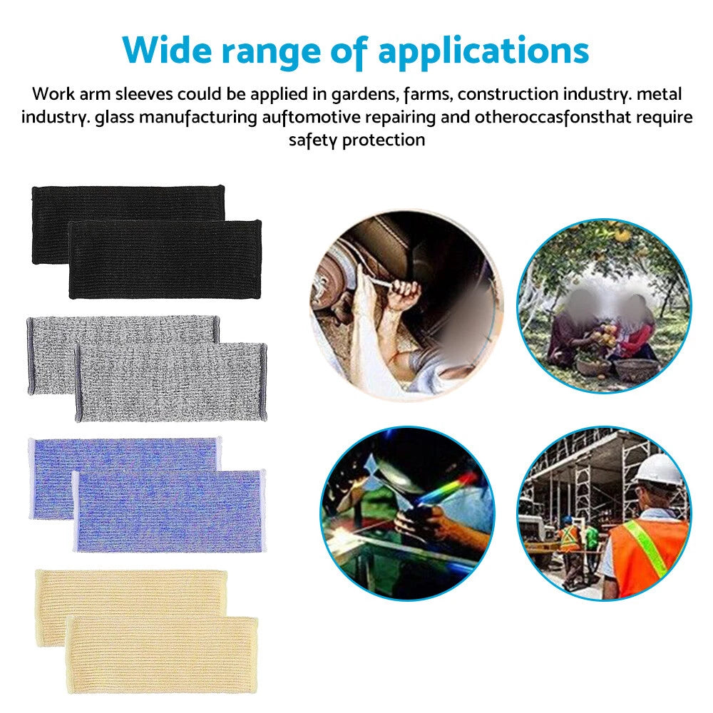 Cut Resistant Sleeves for Arm Protection - 4 Pair, 4 Colors