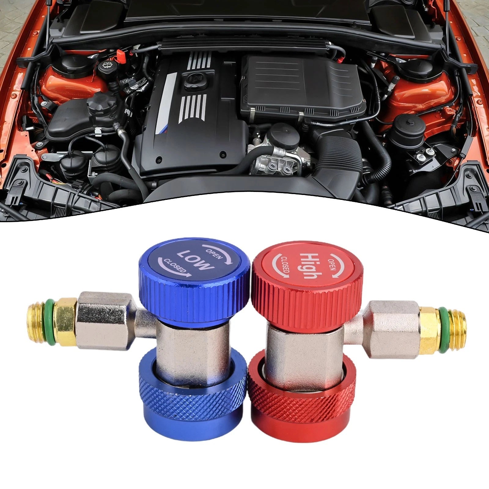 2X R134A Quick Connector Adapter Couplers for Auto AC Systems