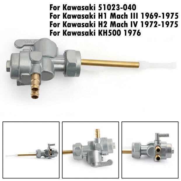Gas Fuel Petcock Valve 51023-040 for Kawasaki H1 H2 KH500 (1969–1976)