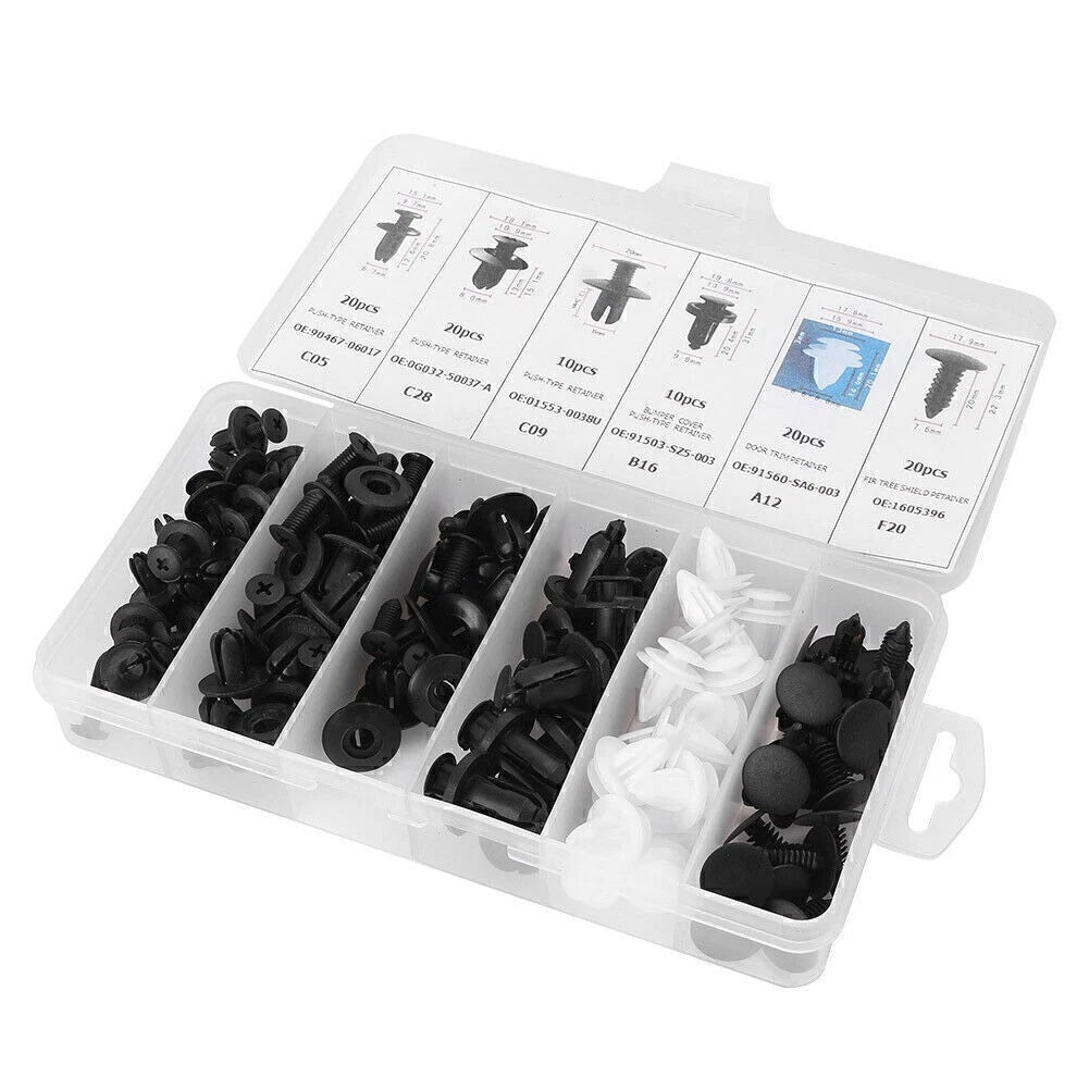 100Pcs Car Body Push Pin Rivet Fastener Trim Clips for Universal Use