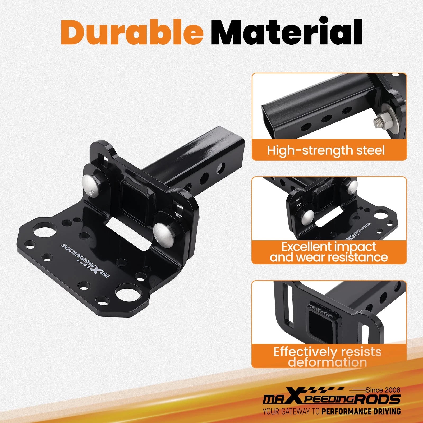 Adjustable Winch Bracket for UTV/ATV 2" Receiver Hitch