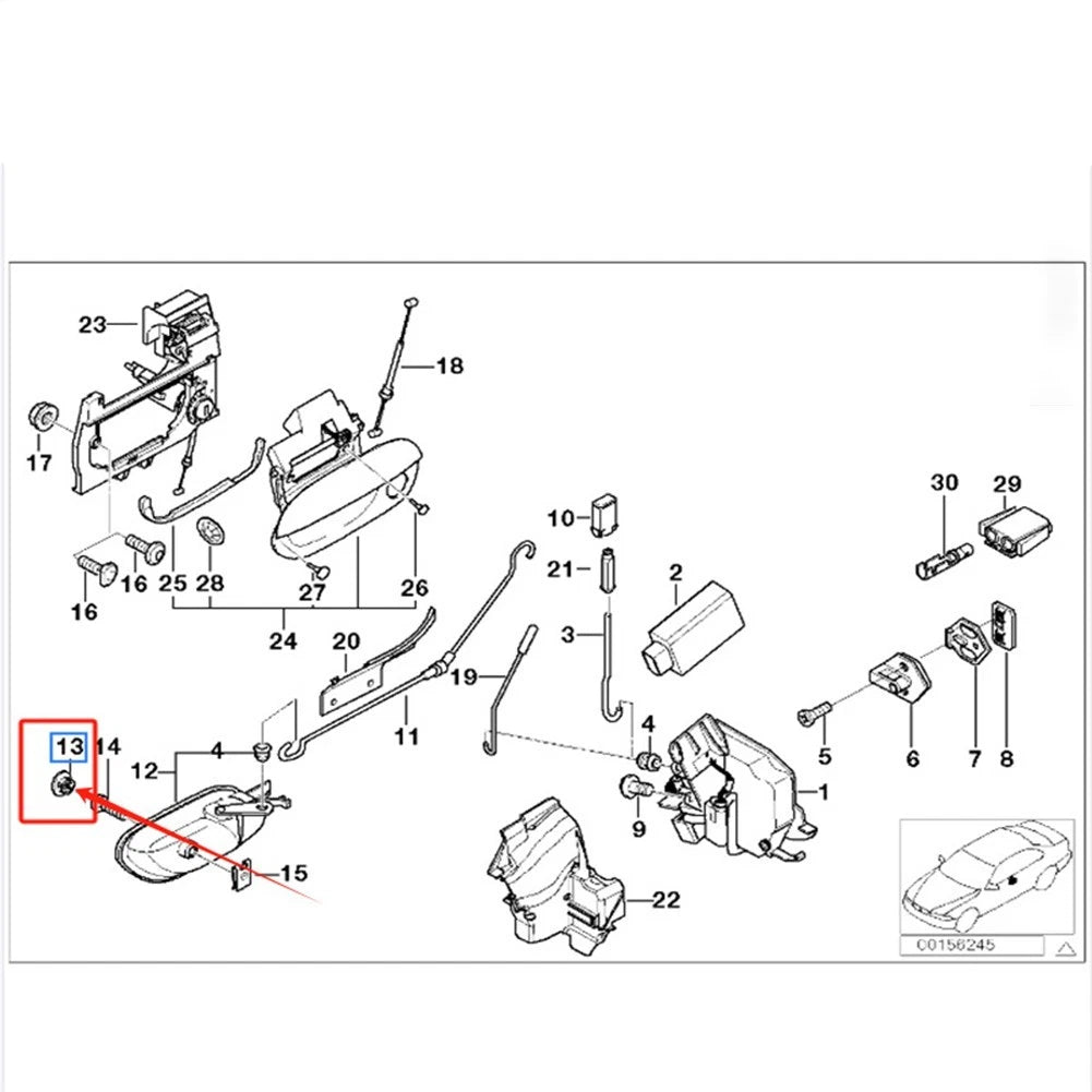Door Handle Screw Cap for BMW E39 E38 (1995–2003) OEM 51218163829