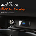 Car Charger for QC3.0 PD Protocols (12V 24V) Type-C USB Square Style